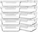 KOMUEE 10-Pack 30oz Glass Meal Prep Containers